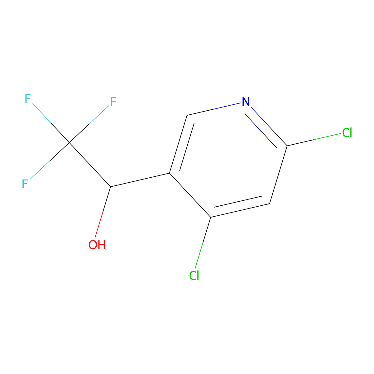 1-(4,6-Dichloropyridin-3-yl)-2,2,2-trifluoroethan-1-ol molecular structure, CAS 2228292-80-4