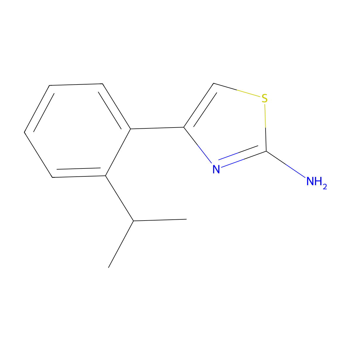 4-[2-(Propan-2-yl)phenyl]-1,3-thiazol-2-amine molecular structure, CAS 2228293-36-3