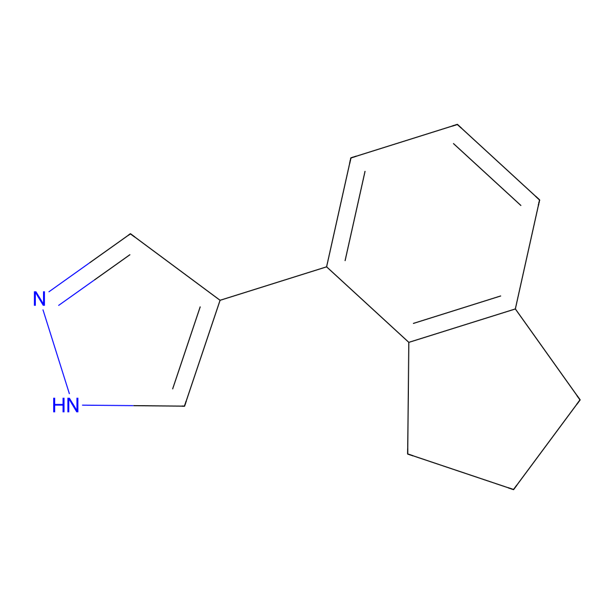 4-(2,3-dihydro-1H-inden-4-yl)-1H-pyrazole molecular structure, CAS 2228295-45-0