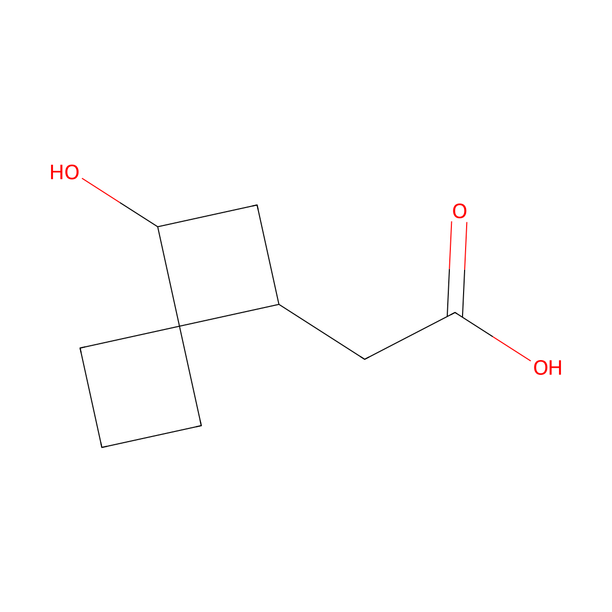 2-{3-Hydroxyspiro[3.3]heptan-1-yl}acetic acid molecular structure, CAS 2228295-88-1