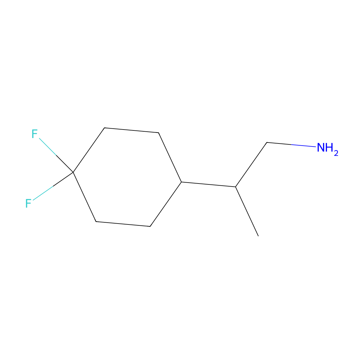 2-(4,4-Difluorocyclohexyl)propan-1-amine molecular structure, CAS 2228296-57-7