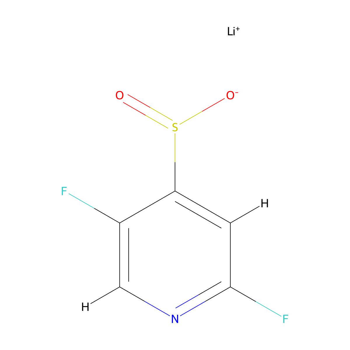 Lithium(1+) ion 2,5-difluoropyridine-4-sulfinate molecular structure, CAS 2228297-84-3