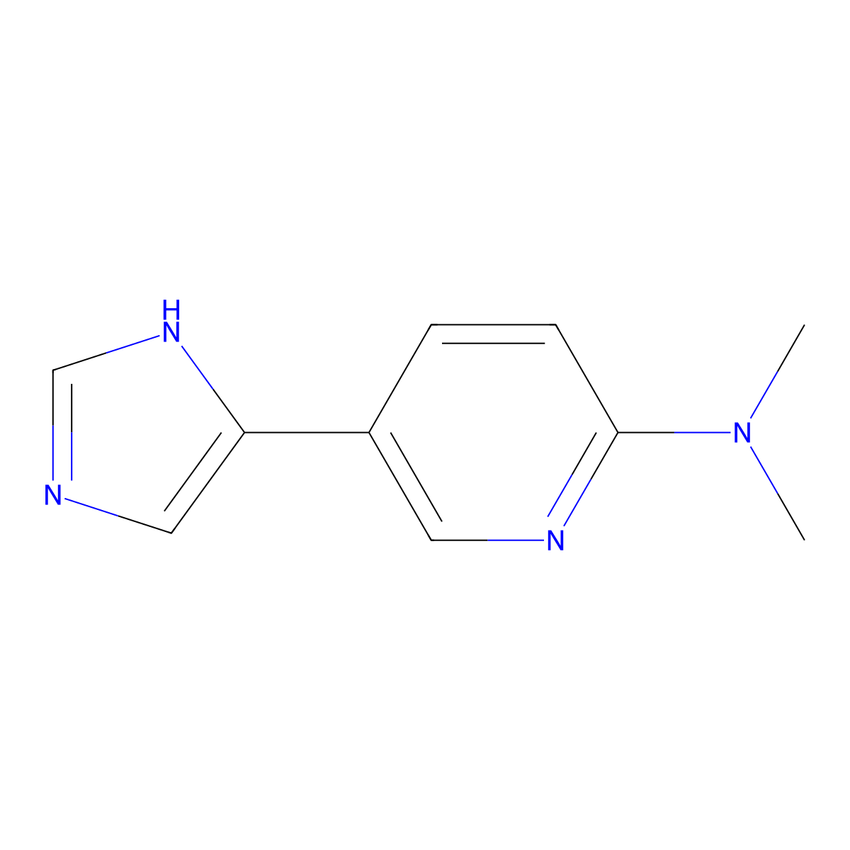5-(1H-imidazol-4-yl)-N,N-dimethylpyridin-2-amine molecular structure, CAS 2228297-96-7