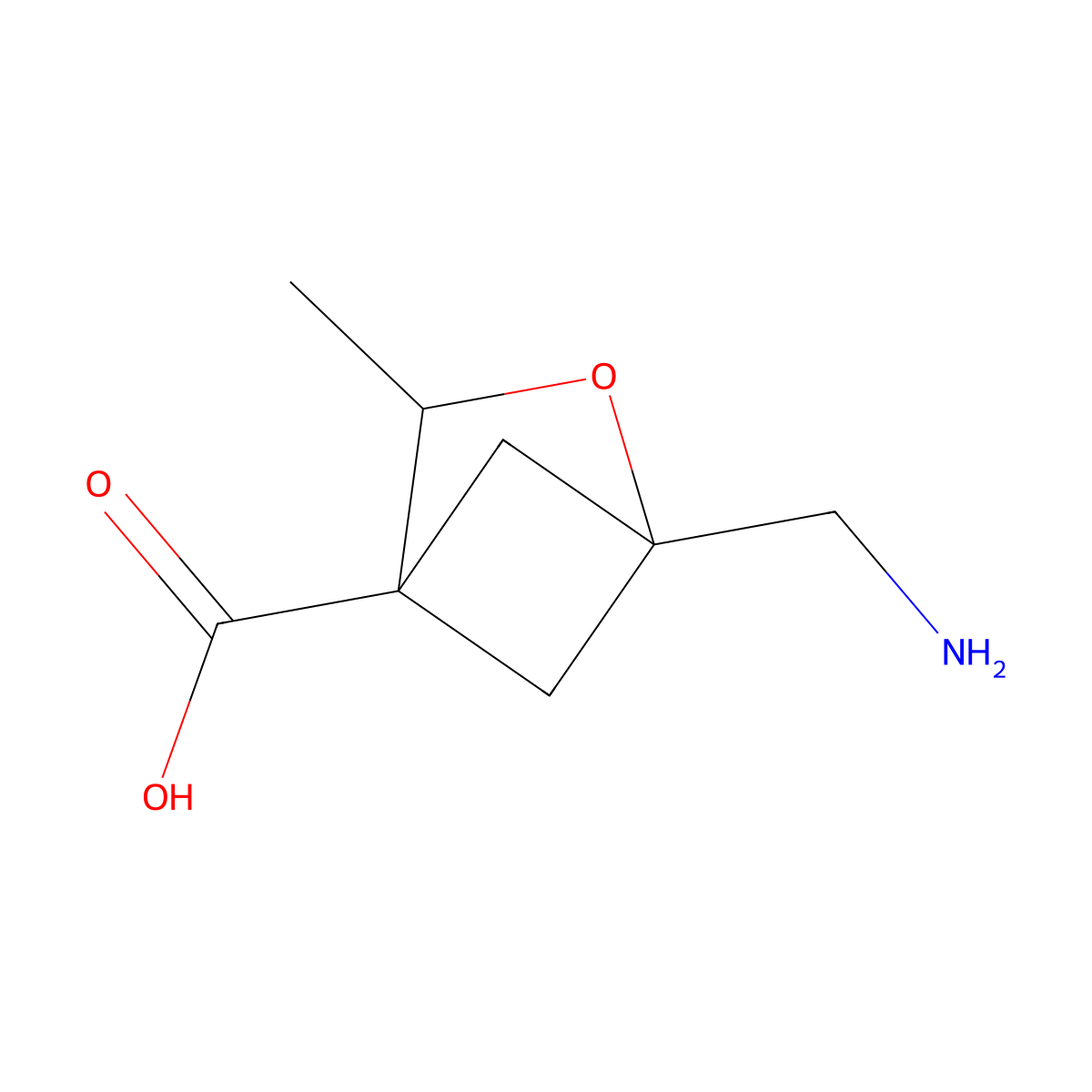1-(Aminomethyl)-3-methyl-2-oxabicyclo[2.1.1]hexane-4-carboxylic acid molecular structure, CAS 2228298-35-7