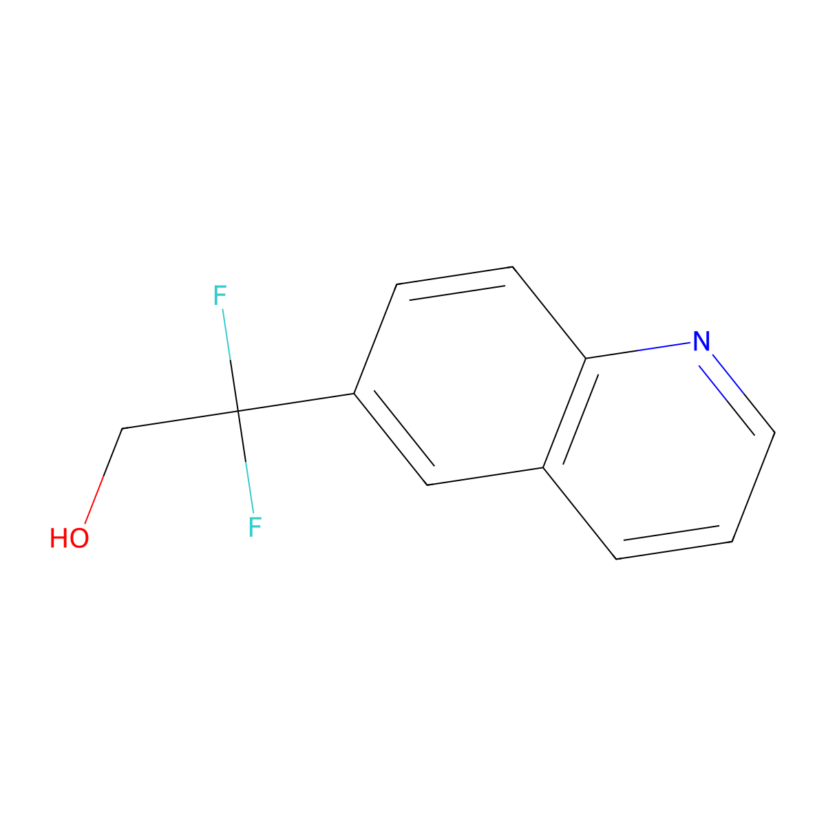 2,2-Difluoro-2-(quinolin-6-yl)ethan-1-ol molecular structure, CAS 2228298-45-9