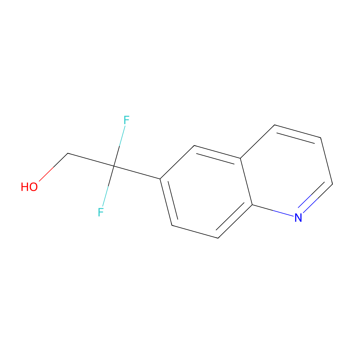 2,2-Difluoro-2-(quinolin-6-yl)ethan-1-ol molecular structure, CAS 2228298-45-9