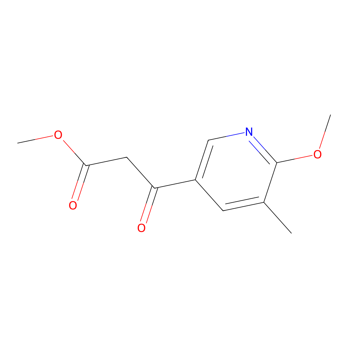 Methyl 3-(6-methoxy-5-methylpyridin-3-yl)-3-oxopropanoate molecular structure, CAS 2228299-90-7