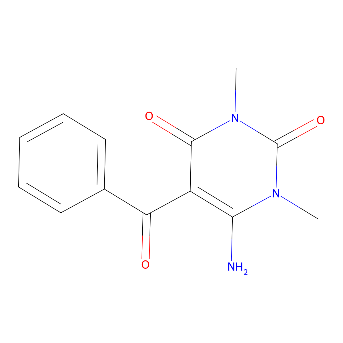 5-Benzoyl-6-amino-1,3-dimethyluracil molecular structure, CAS 22283-10-9