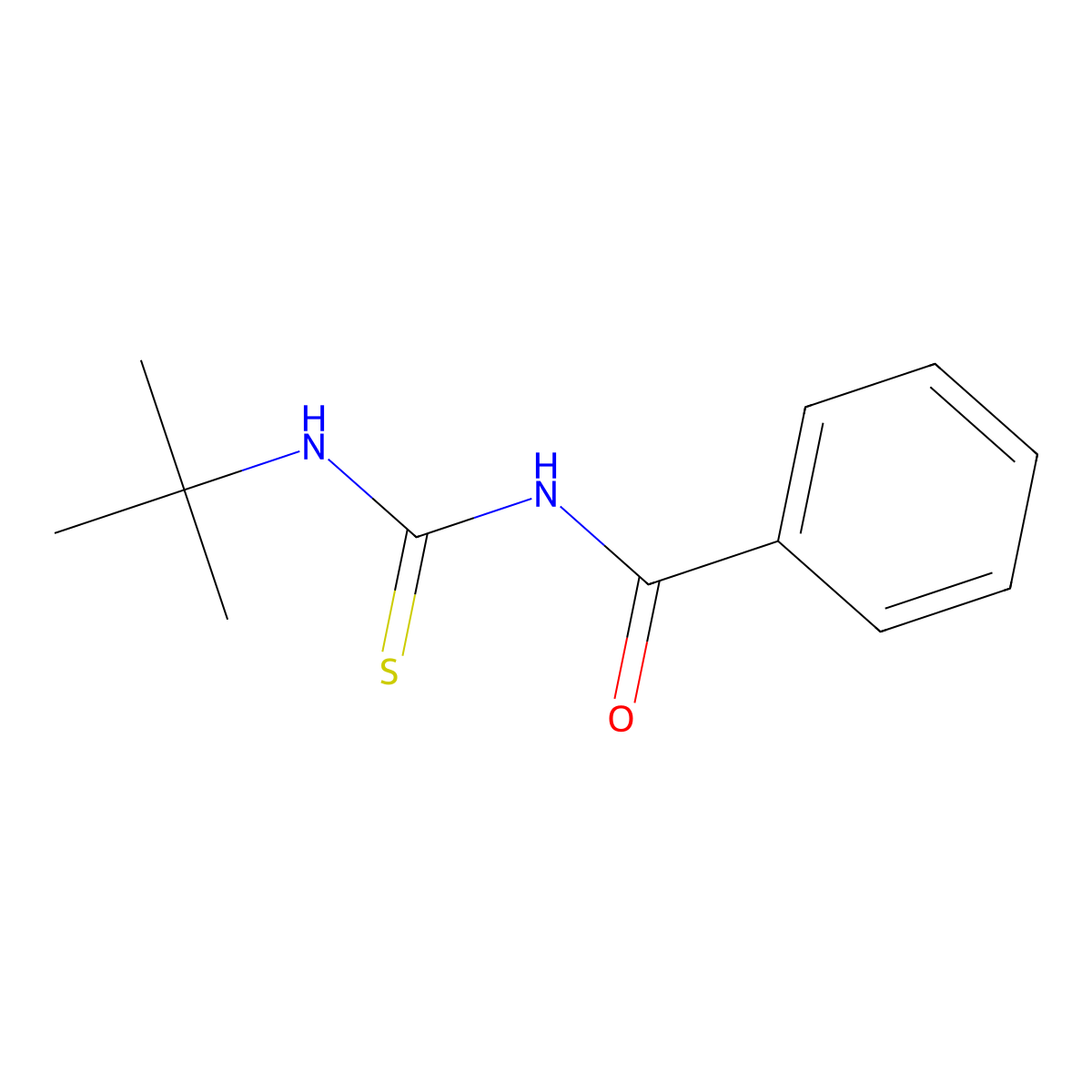 N-(tert-butylcarbamothioyl)benzamide molecular structure, CAS 22283-39-2