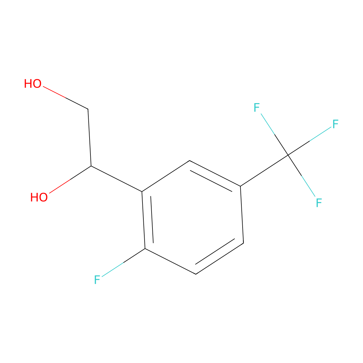 1-[2-Fluoro-5-(trifluoromethyl)phenyl]ethane-1,2-diol molecular structure, CAS 2228300-92-1