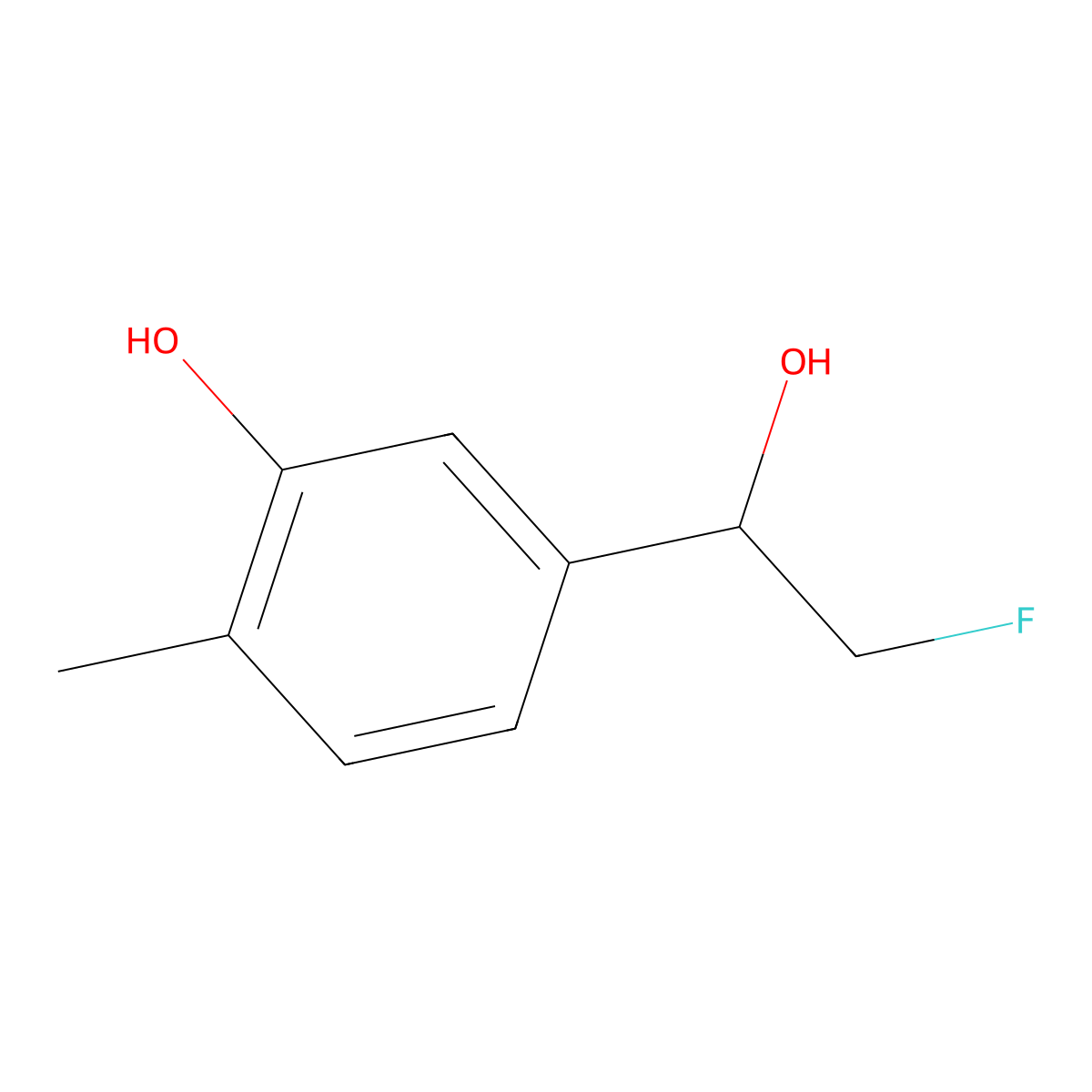 5-(2-Fluoro-1-hydroxyethyl)-2-methylphenol molecular structure, CAS 2228301-04-8