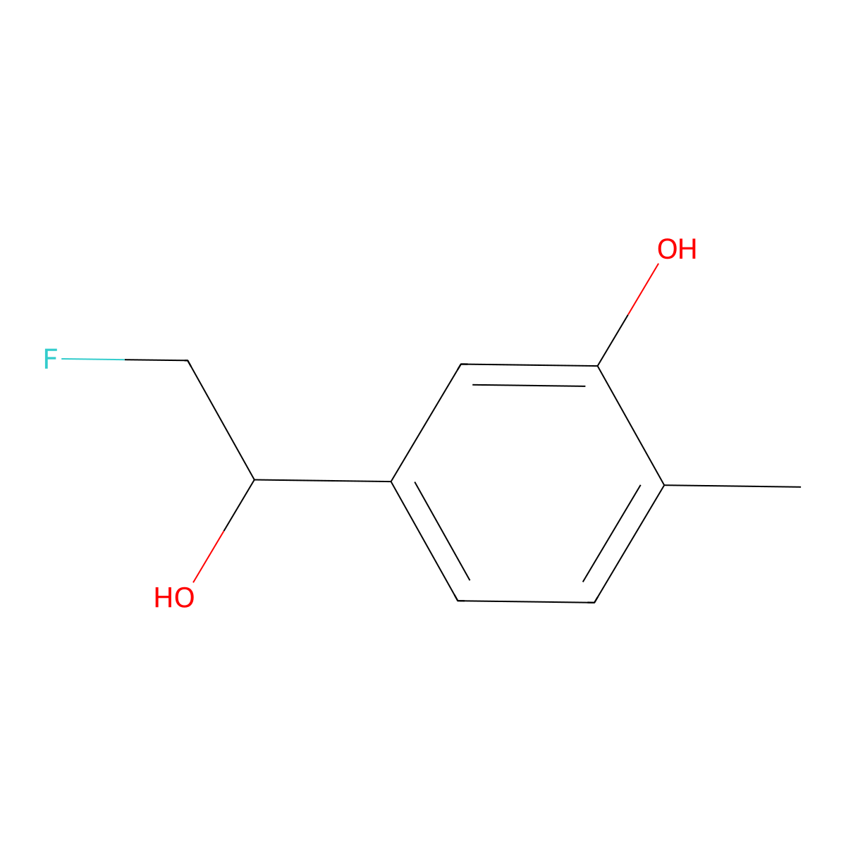 5-(2-Fluoro-1-hydroxyethyl)-2-methylphenol molecular structure, CAS 2228301-04-8