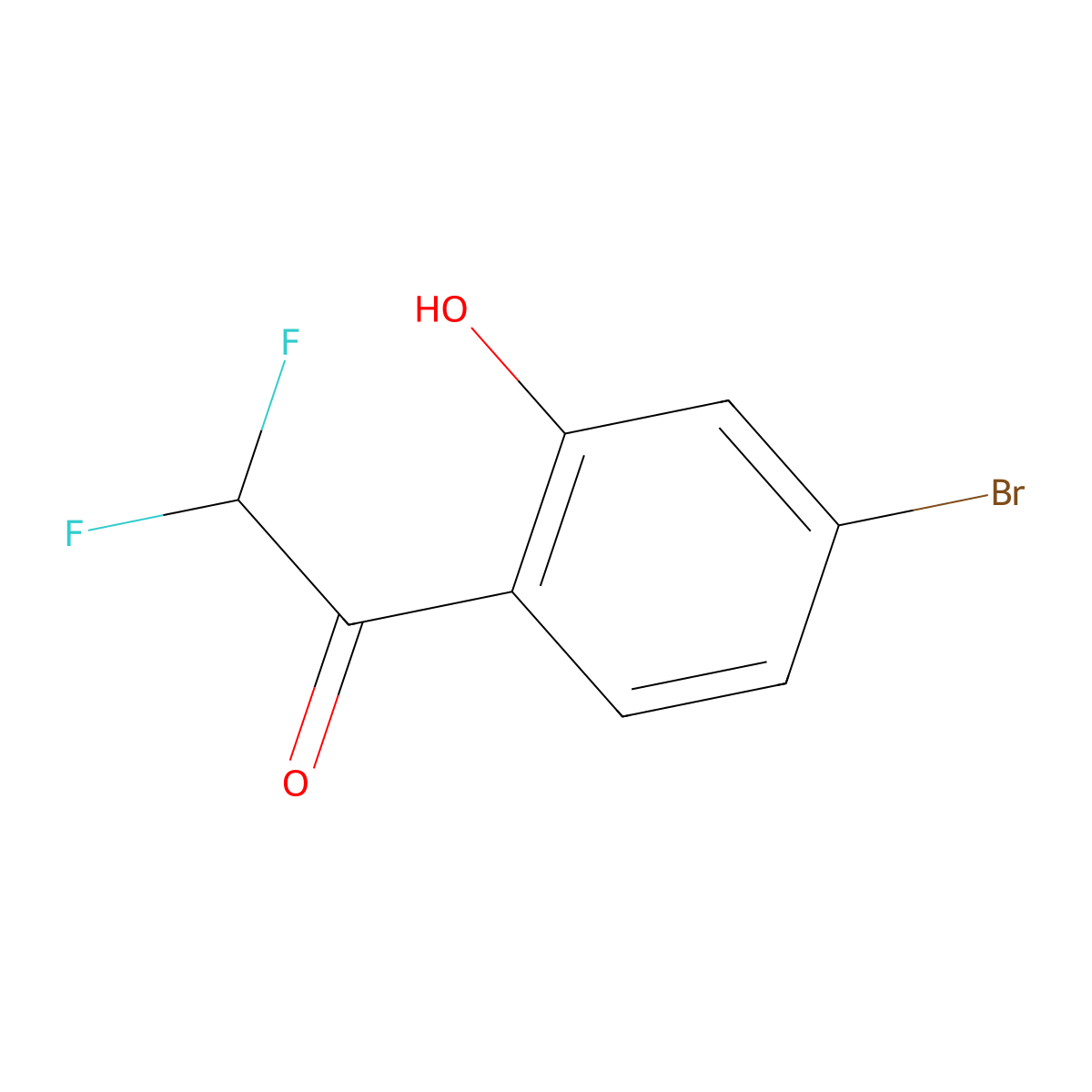 1-(4-Bromo-2-hydroxyphenyl)-2,2-difluoroethan-1-one molecular structure, CAS 2228302-19-8
