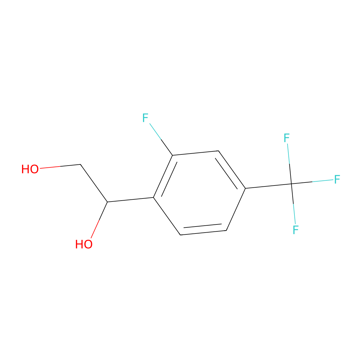 1-[2-Fluoro-4-(trifluoromethyl)phenyl]ethane-1,2-diol molecular structure, CAS 2228302-31-4
