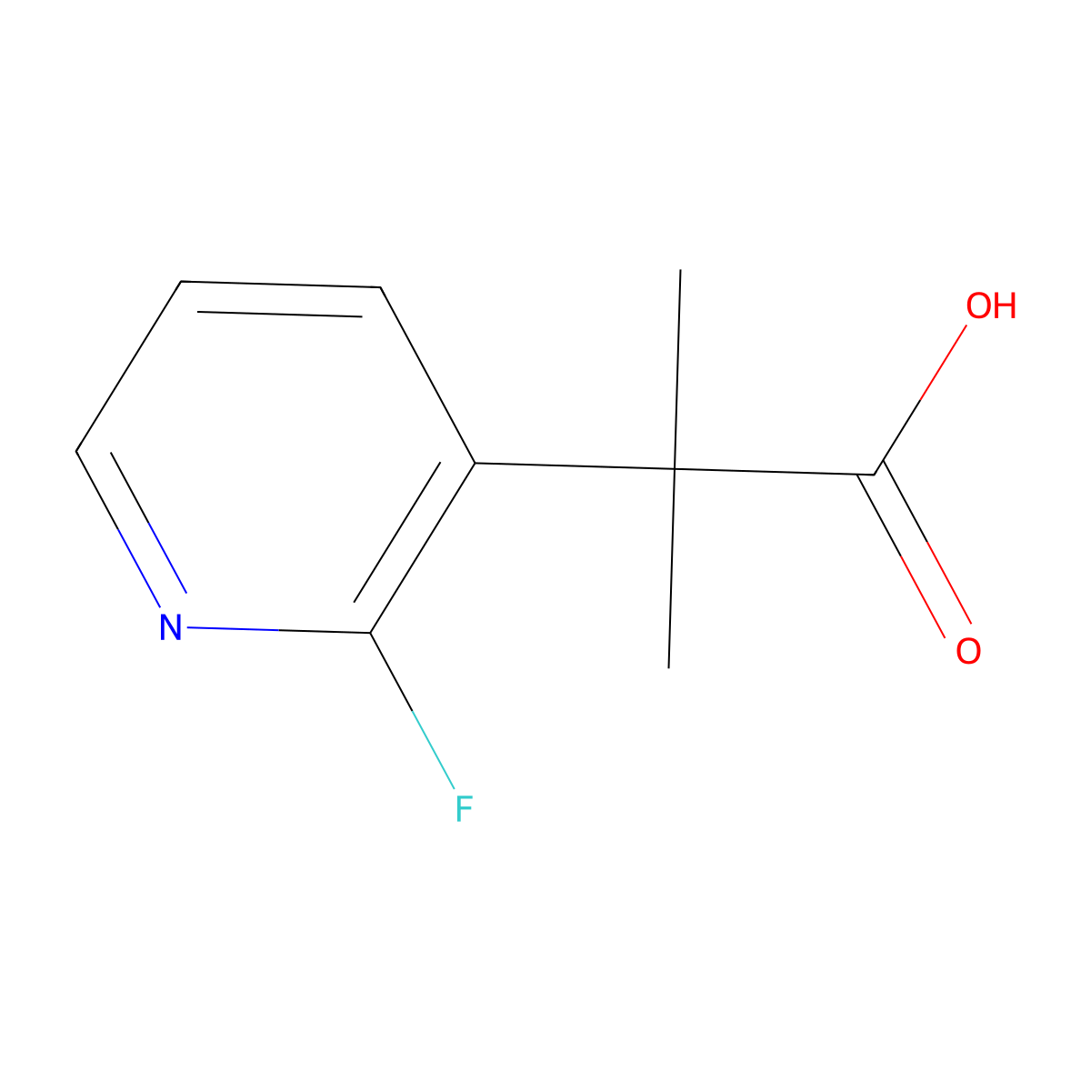 2-(2-Fluoropyridin-3-yl)-2-methylpropanoic acid molecular structure, CAS 2228303-49-7