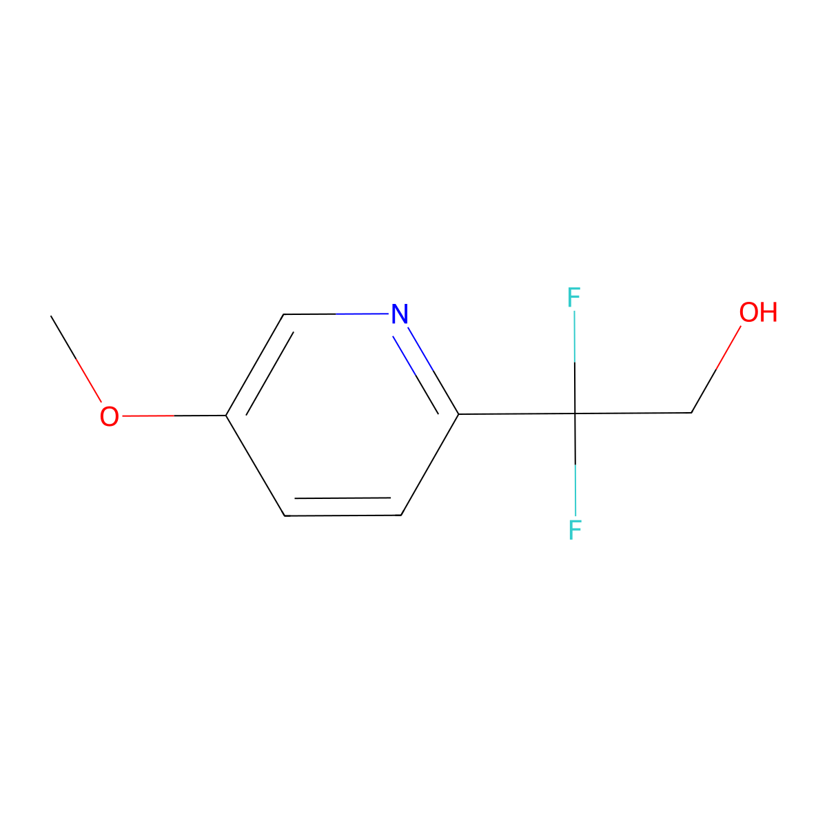 2,2-Difluoro-2-(5-methoxypyridin-2-yl)ethan-1-ol molecular structure, CAS 2228303-66-8
