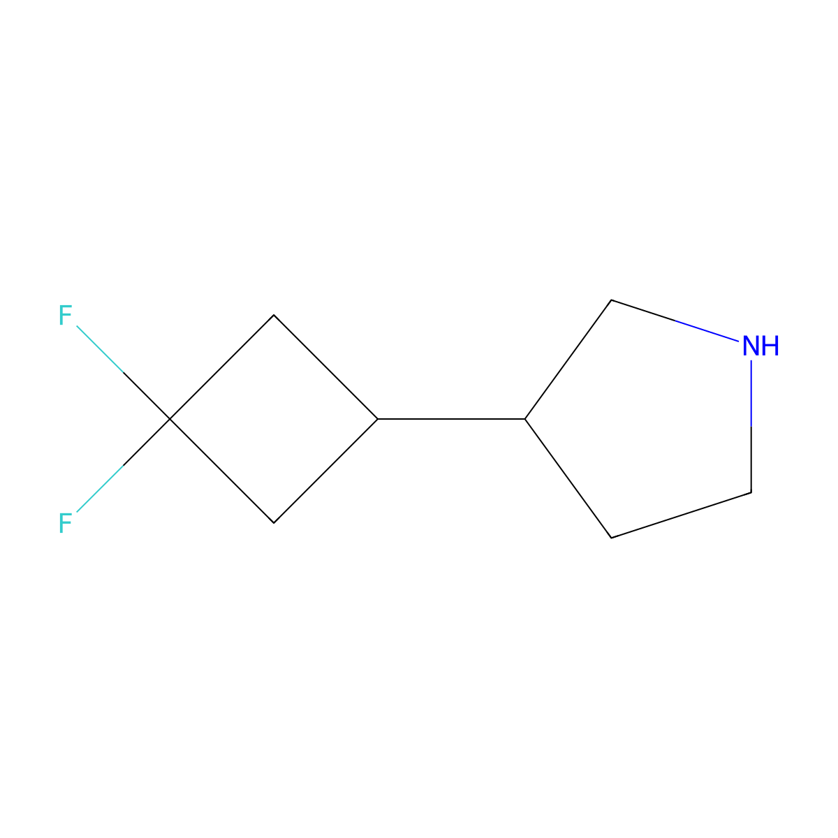 3-(3,3-Difluorocyclobutyl)pyrrolidine molecular structure, CAS 2228304-14-9