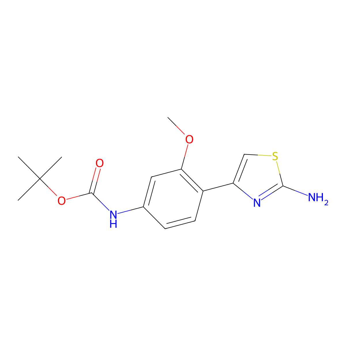 tert-butyl N-[4-(2-amino-1,3-thiazol-4-yl)-3-methoxyphenyl]carbamate molecular structure, CAS 2228304-32-1