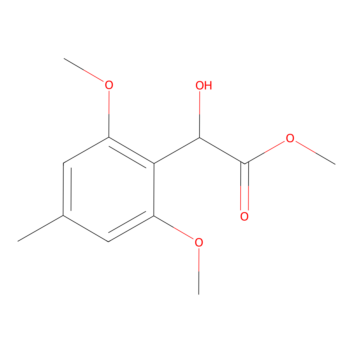 Methyl 2-(2,6-dimethoxy-4-methylphenyl)-2-hydroxyacetate molecular structure, CAS 2228304-63-8