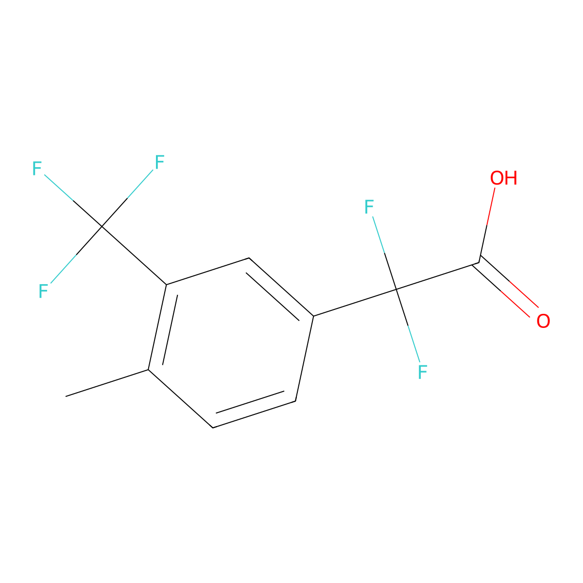 2,2-Difluoro-2-[4-methyl-3-(trifluoromethyl)phenyl]acetic acid molecular structure, CAS 2228306-83-8