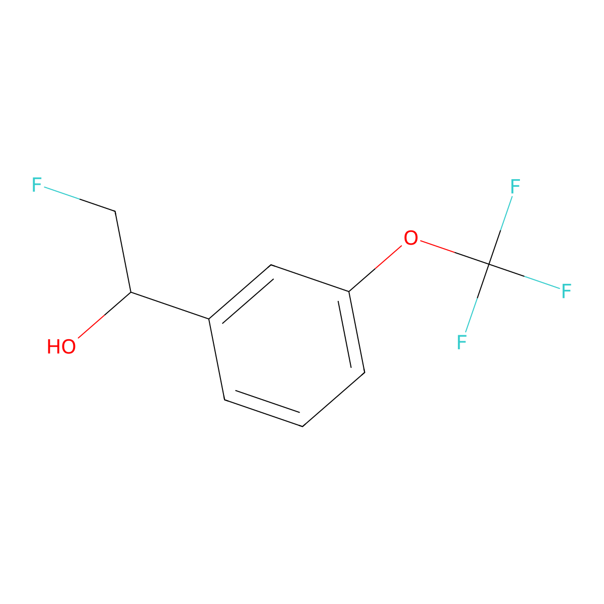 2-Fluoro-1-[3-(trifluoromethoxy)phenyl]ethan-1-ol molecular structure, CAS 2228307-55-7
