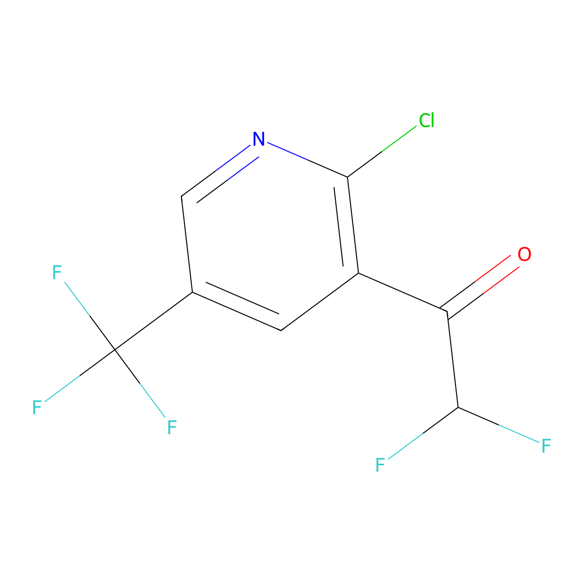 1-[2-Chloro-5-(trifluoromethyl)pyridin-3-yl]-2,2-difluoroethan-1-one molecular structure, CAS 2228307-84-2