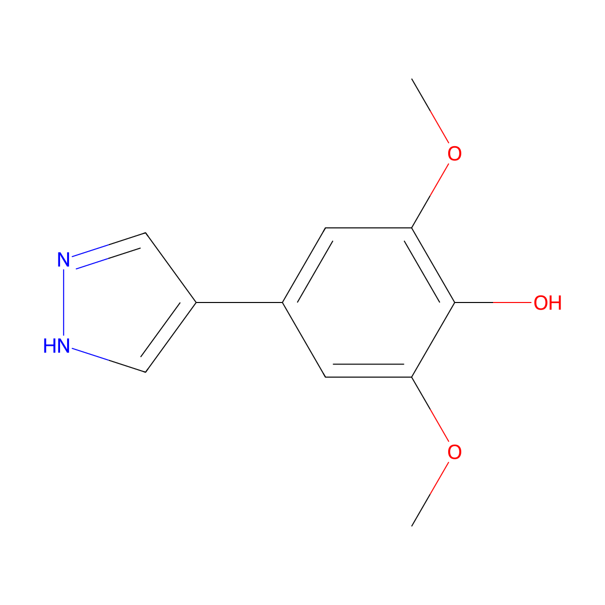 2,6-dimethoxy-4-(1H-pyrazol-4-yl)phenol molecular structure, CAS 2228311-17-7