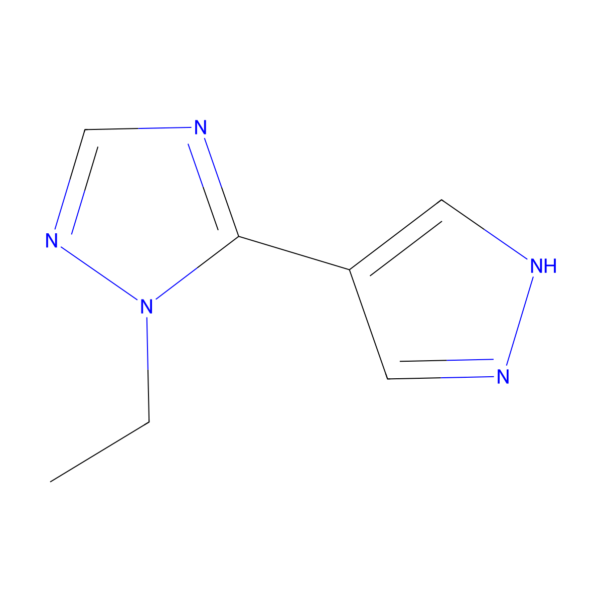 1-ethyl-5-(1H-pyrazol-4-yl)-1H-1,2,4-triazole molecular structure, CAS 2228312-23-8