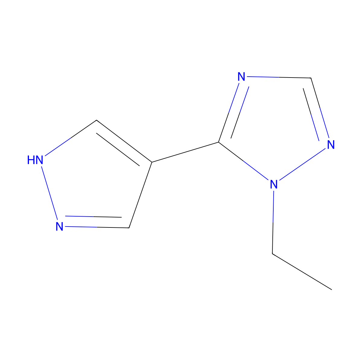 1-ethyl-5-(1H-pyrazol-4-yl)-1H-1,2,4-triazole molecular structure, CAS 2228312-23-8