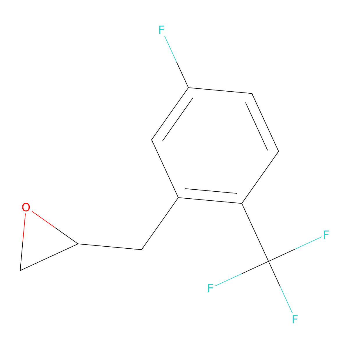 2-{[5-Fluoro-2-(trifluoromethyl)phenyl]methyl}oxirane molecular structure, CAS 2228312-24-9