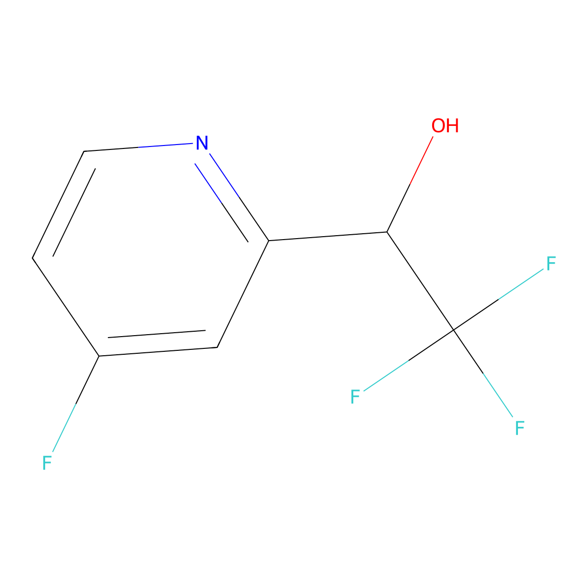 2,2,2-Trifluoro-1-(4-fluoropyridin-2-yl)ethan-1-ol molecular structure, CAS 2228312-34-1