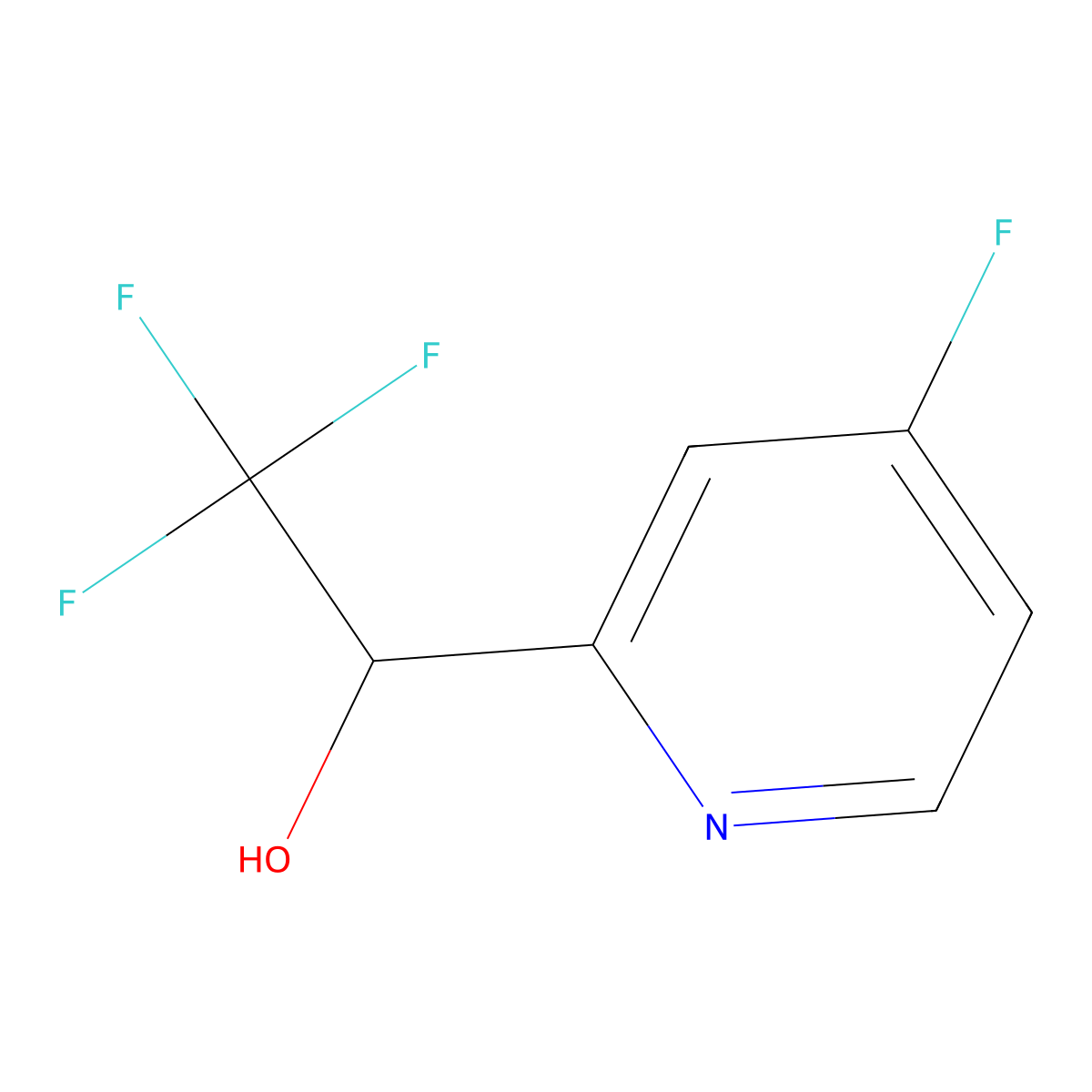 2,2,2-Trifluoro-1-(4-fluoropyridin-2-yl)ethan-1-ol molecular structure, CAS 2228312-34-1
