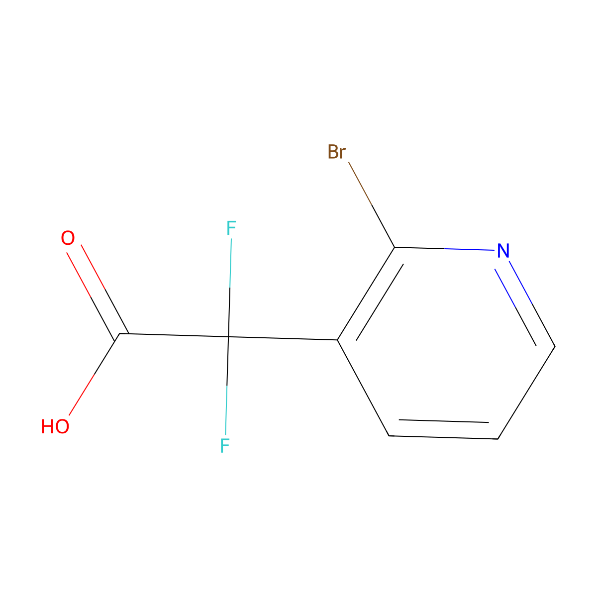 2-(2-Bromopyridin-3-yl)-2,2-difluoroacetic acid molecular structure, CAS 2228312-95-4