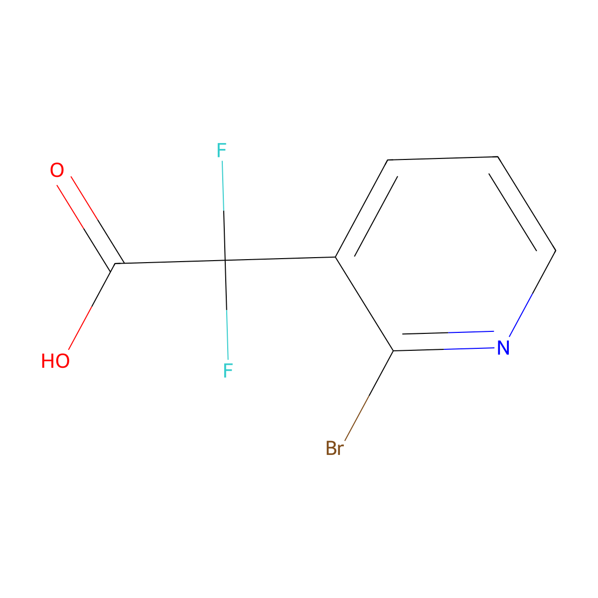 2-(2-Bromopyridin-3-yl)-2,2-difluoroacetic acid molecular structure, CAS 2228312-95-4