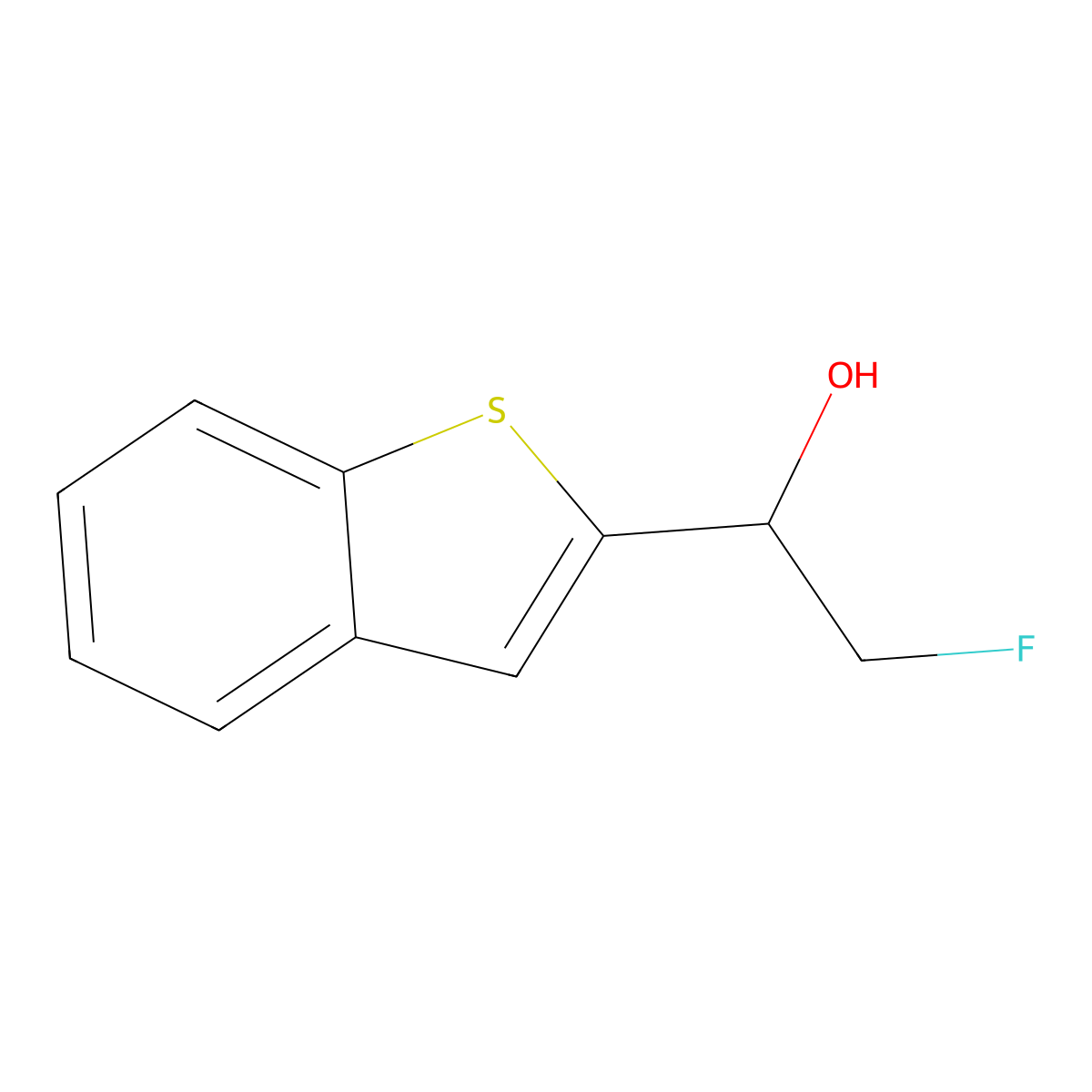 1-(1-Benzothiophen-2-yl)-2-fluoroethan-1-ol molecular structure, CAS 2228312-98-7