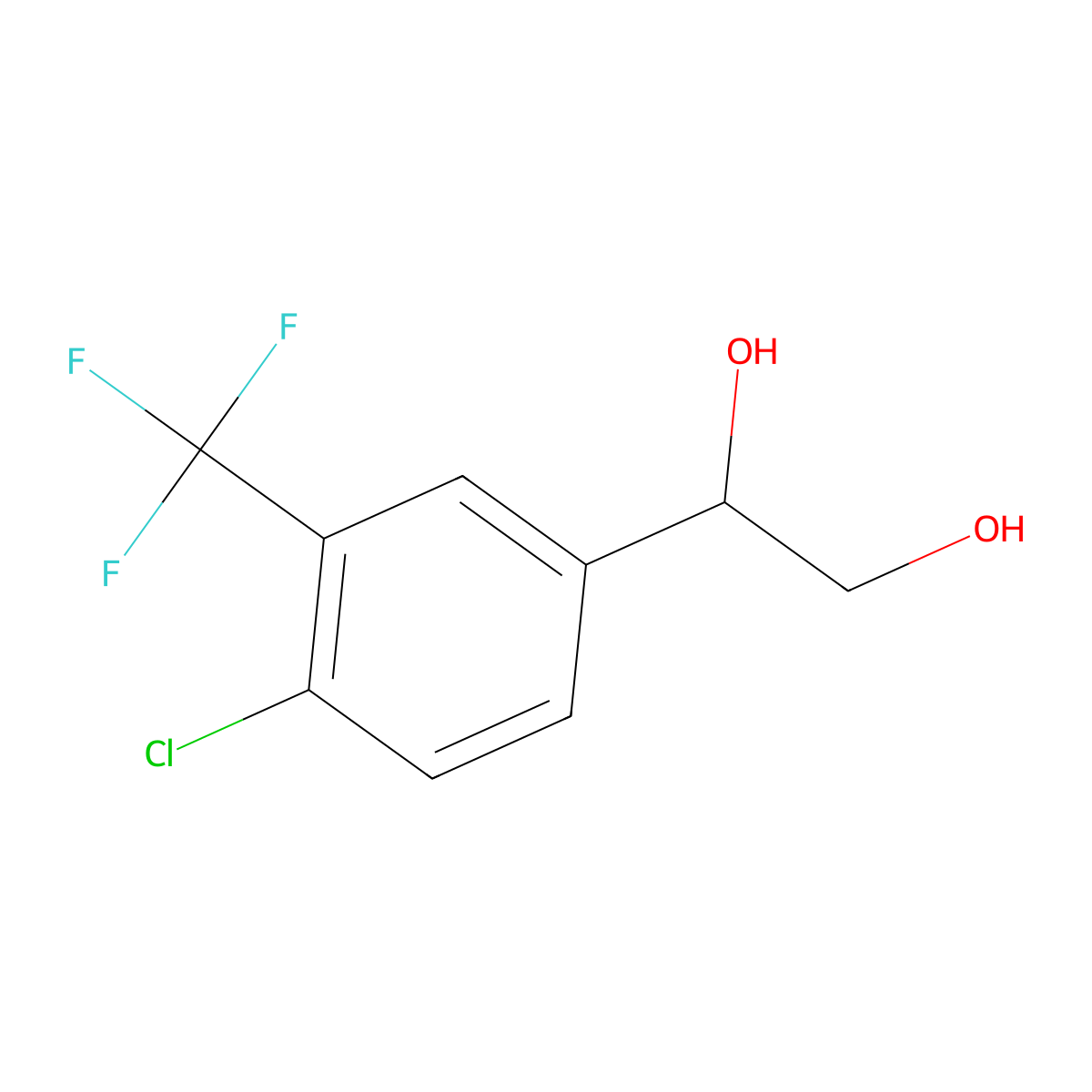 1-[4-Chloro-3-(trifluoromethyl)phenyl]ethane-1,2-diol molecular structure, CAS 2228314-19-8