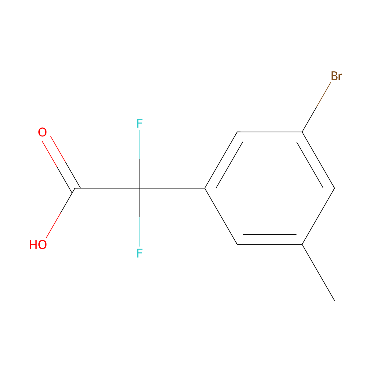 2-(3-Bromo-5-methylphenyl)-2,2-difluoroacetic acid molecular structure, CAS 2228314-27-8