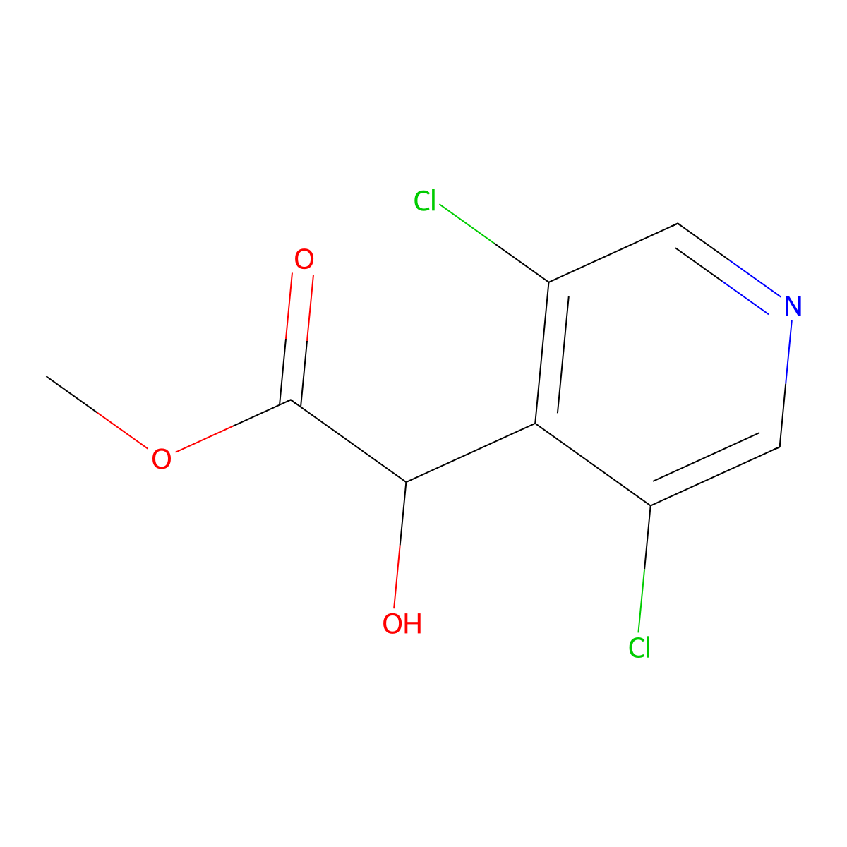 Methyl 2-(3,5-dichloropyridin-4-yl)-2-hydroxyacetate molecular structure, CAS 2228315-55-5
