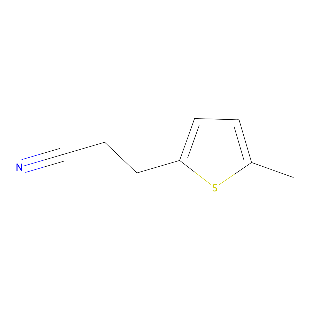 3-(5-Methylthiophen-2-yl)propanenitrile molecular structure, CAS 2228315-57-7