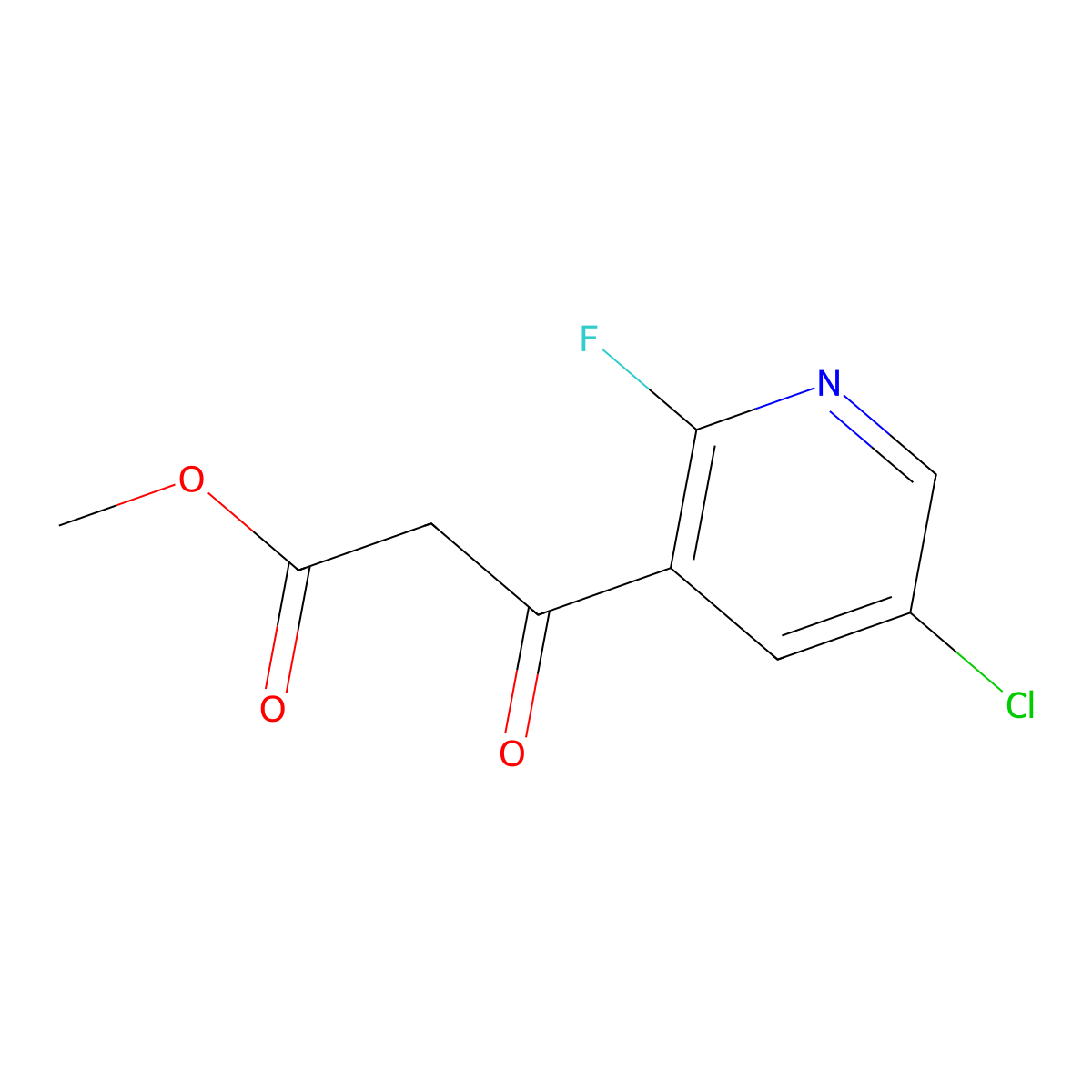 Methyl 3-(5-chloro-2-fluoropyridin-3-yl)-3-oxopropanoate molecular structure, CAS 2228315-85-1
