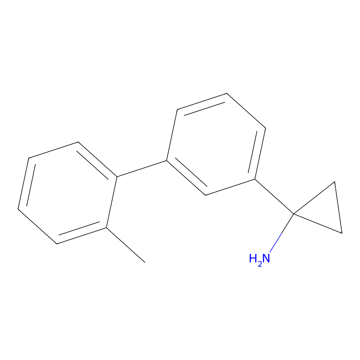 1-[3-(2-Methylphenyl)phenyl]cyclopropan-1-amine molecular structure, CAS 2228315-88-4