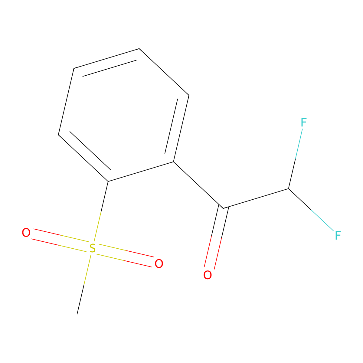 2,2-Difluoro-1-(2-methanesulfonylphenyl)ethan-1-one molecular structure, CAS 2228317-60-8