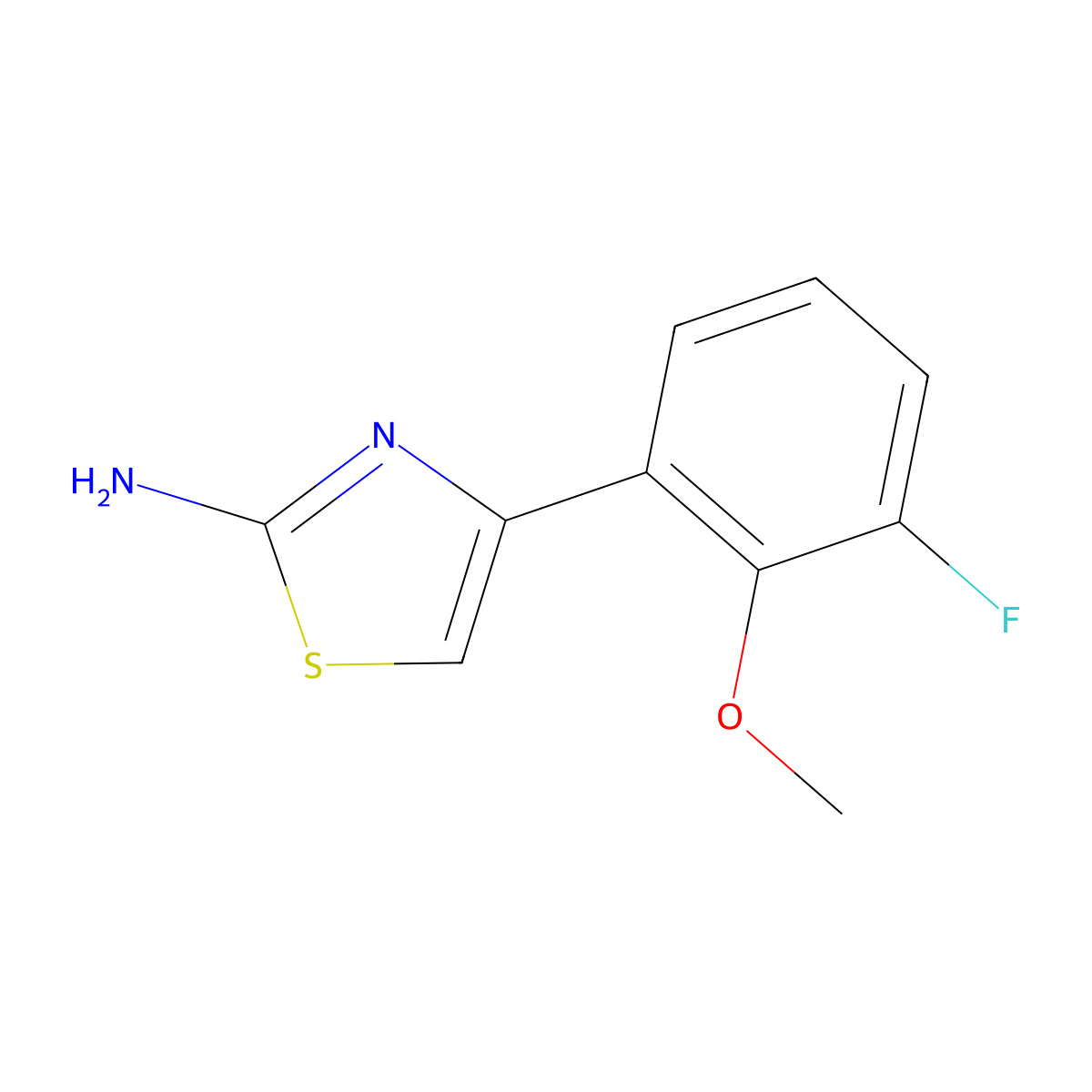 4-(3-Fluoro-2-methoxyphenyl)-1,3-thiazol-2-amine molecular structure, CAS 2228318-91-8