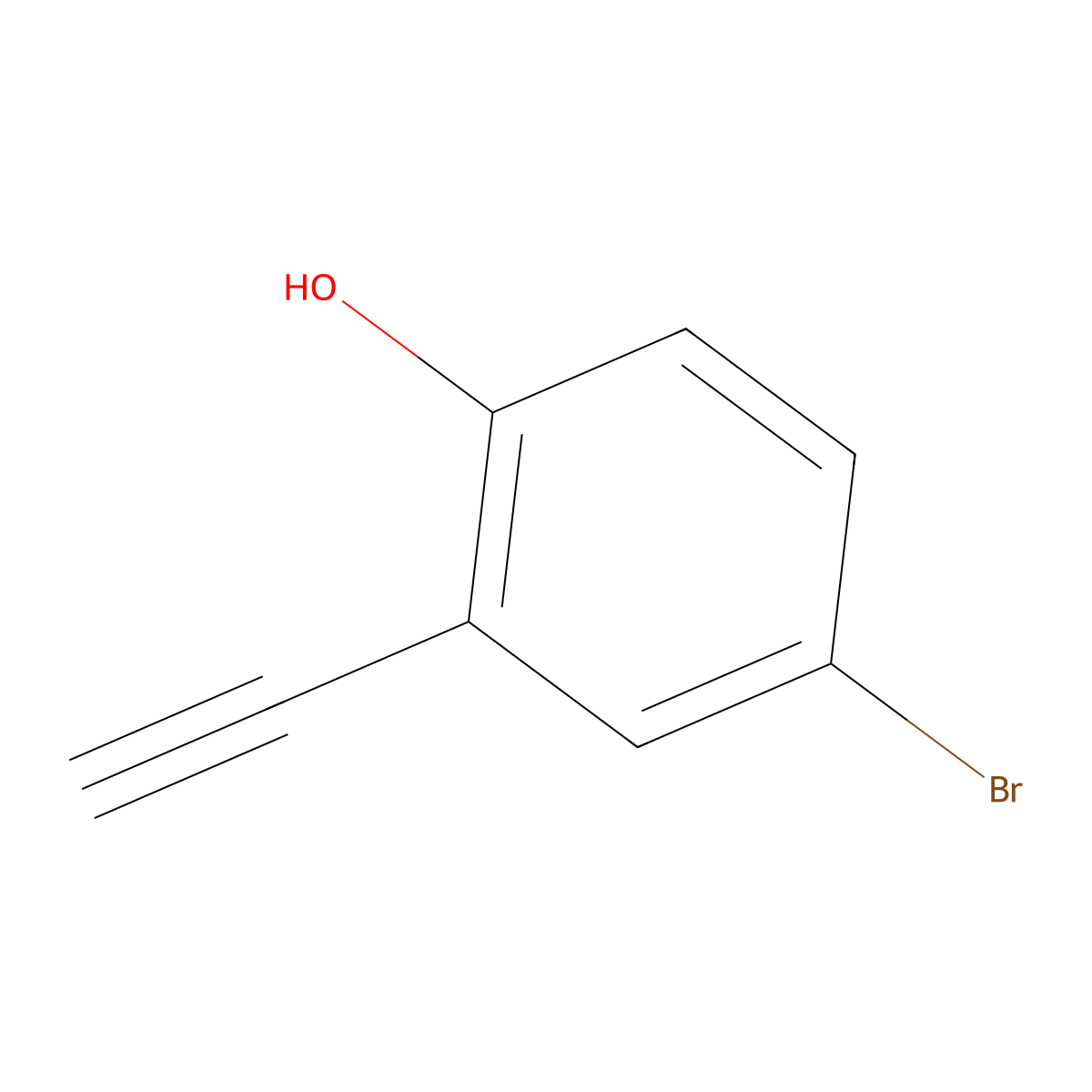 4-Bromo-2-ethynylphenol molecular structure, CAS 2228319-60-4