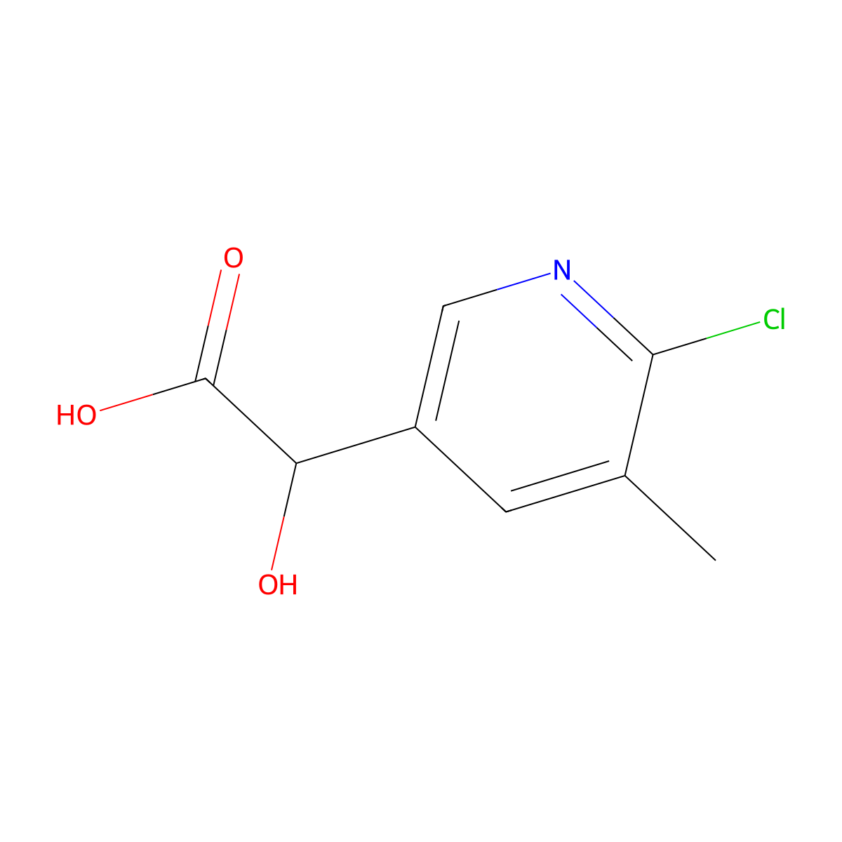 2-(6-Chloro-5-methylpyridin-3-yl)-2-hydroxyacetic acid molecular structure, CAS 2228320-69-0