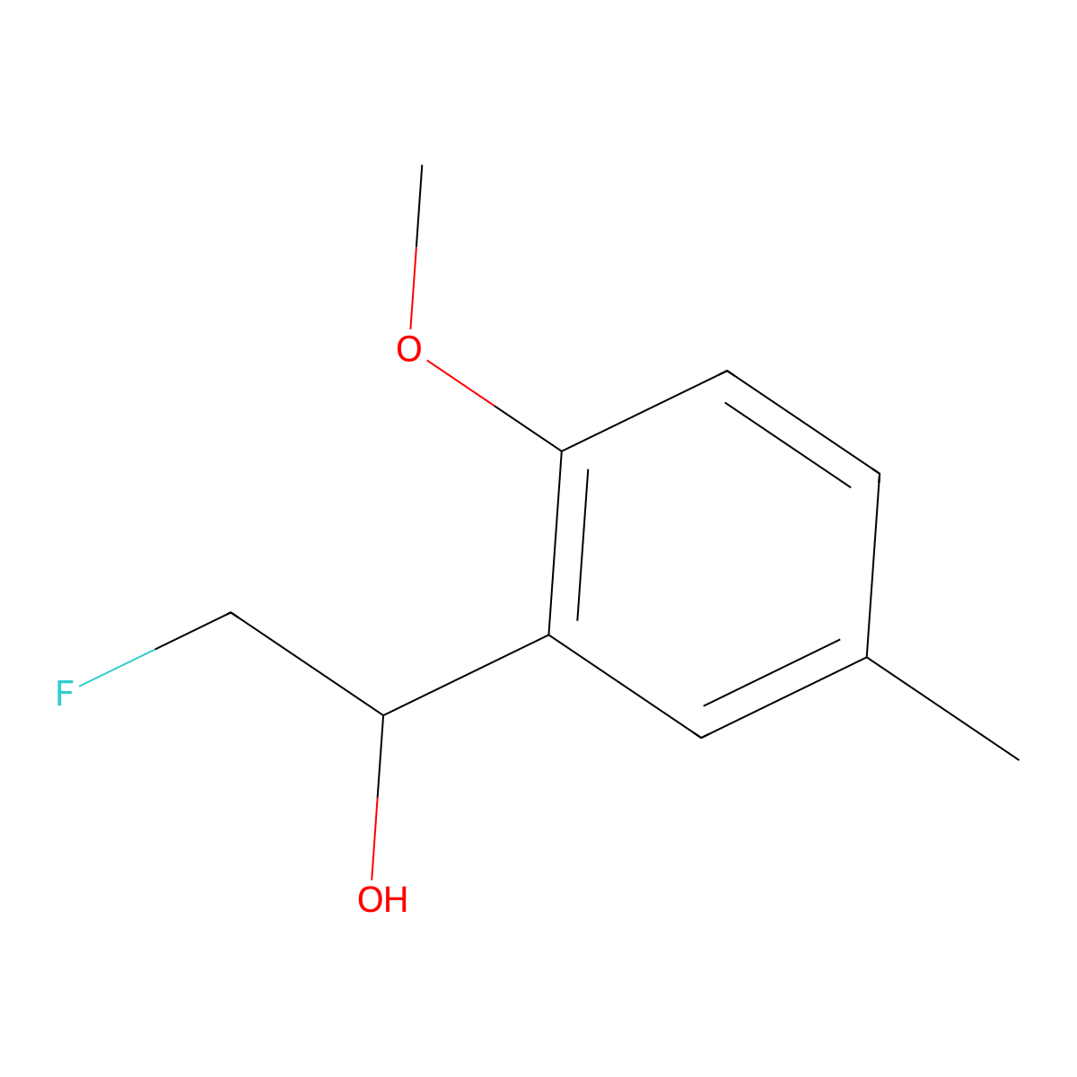 2-Fluoro-1-(2-methoxy-5-methylphenyl)ethan-1-ol molecular structure, CAS 2228324-84-1