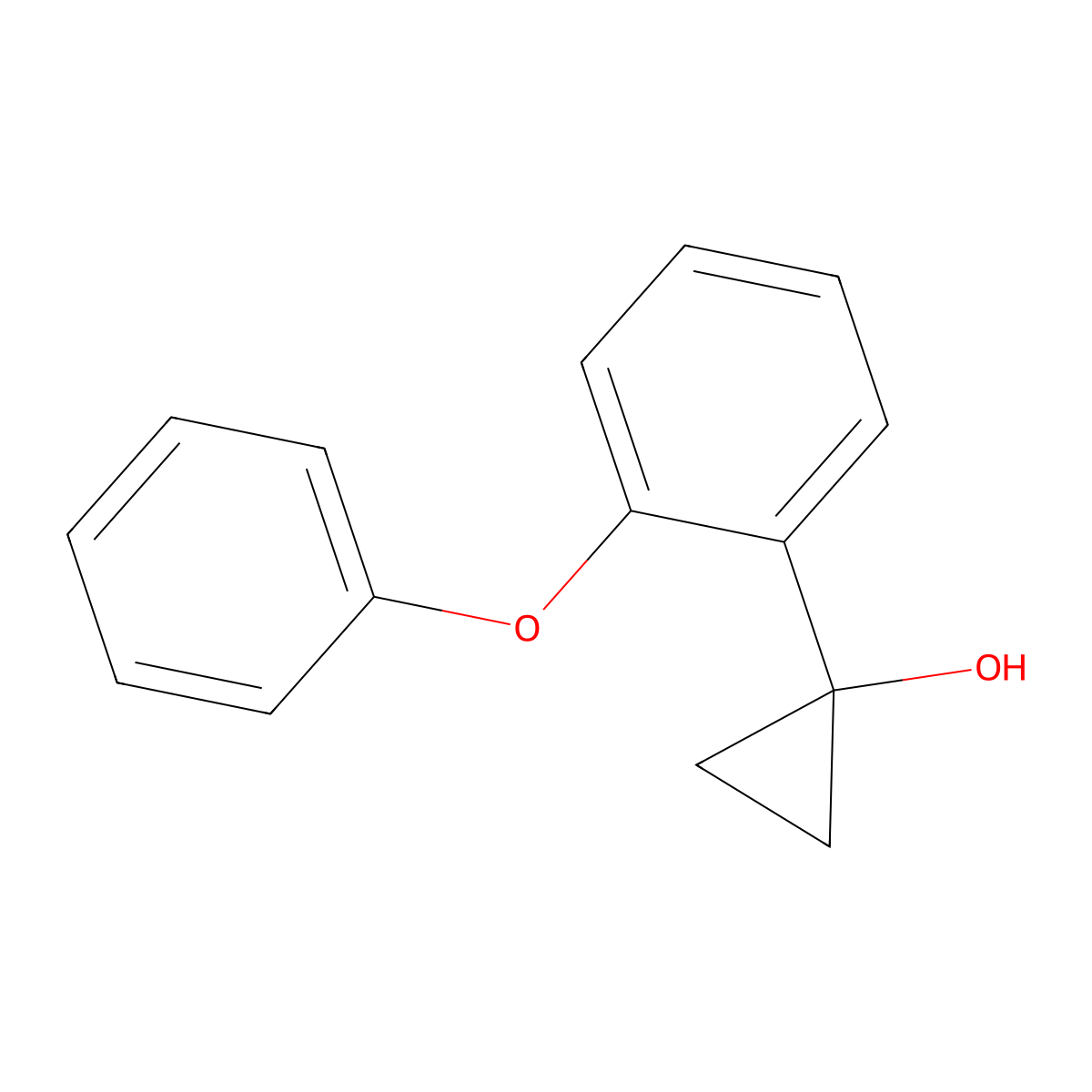 1-(2-Phenoxyphenyl)cyclopropan-1-ol molecular structure, CAS 2228325-11-7