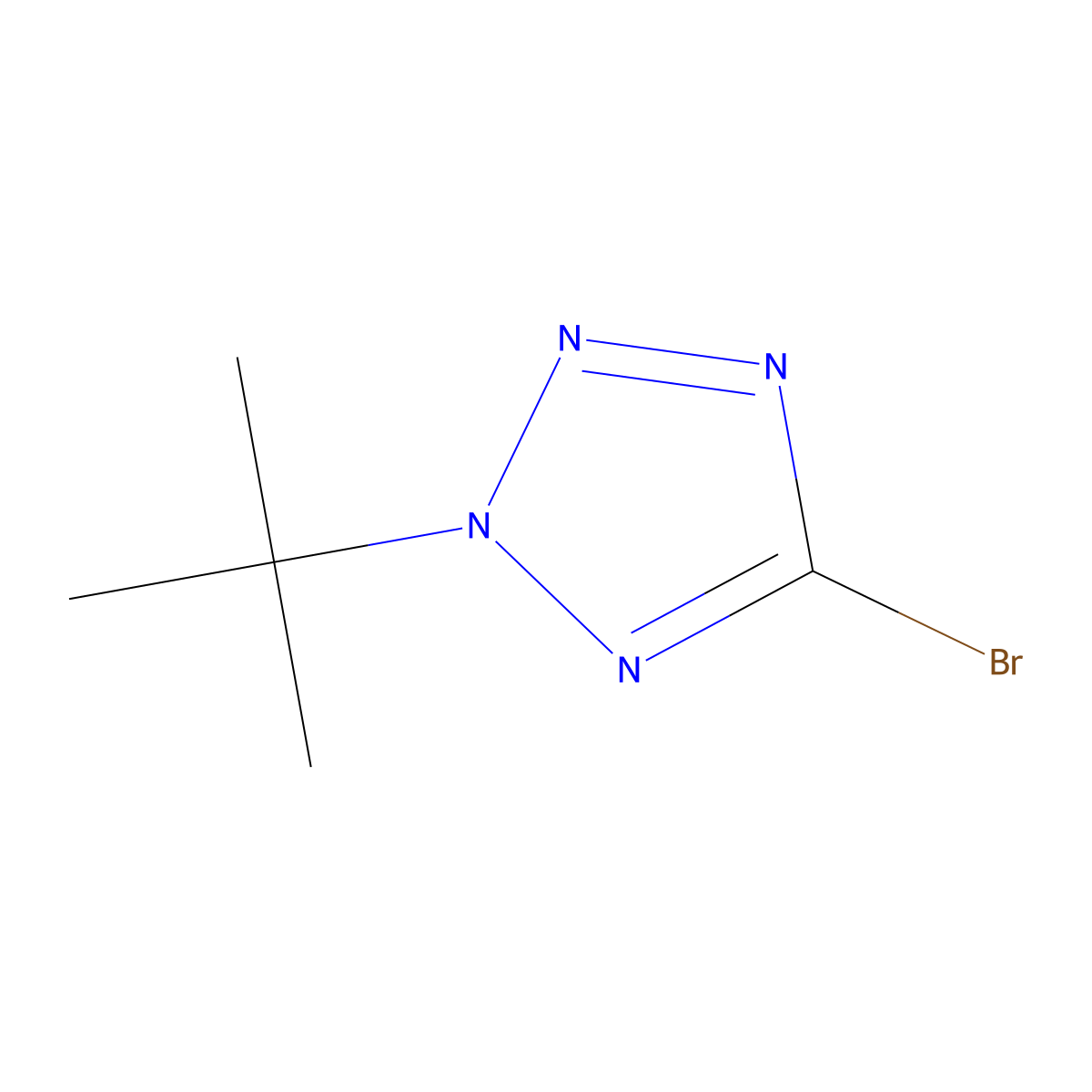 5-Bromo-2-(tert-butyl)-2H-tetrazole molecular structure, CAS 2228325-18-4