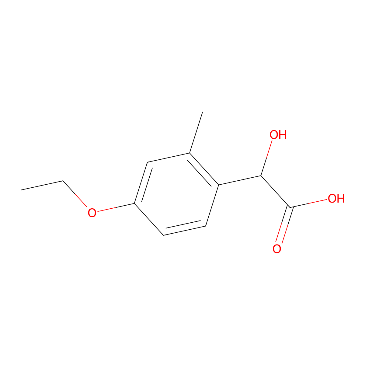 2-(4-Ethoxy-2-methylphenyl)-2-hydroxyacetic acid molecular structure, CAS 2228325-50-4