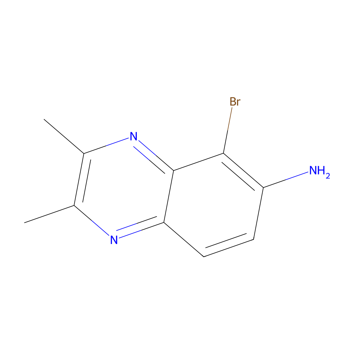 5-Bromo-2,3-dimethylquinoxalin-6-amine molecular structure, CAS 2228327-66-8